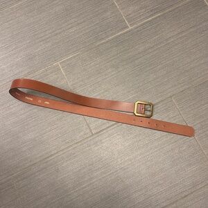 Fossil Xl hex buckle brown leather belt new NWT